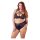 Cottelli Plus Size - Ristikkäiset Rintaliivit ja Alushousut (Musta) - 85E/L