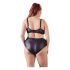 Cottelli Plus Size - Ristikkäiset Rintaliivit ja Alushousut (Musta) - 85E/L