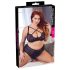 Cottelli Plus Size - Ristikkäiset Rintaliivit ja Alushousut (Musta) - 85E/L