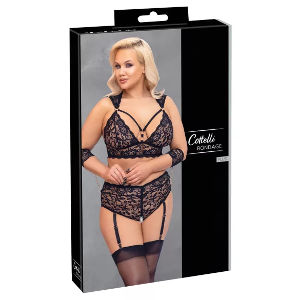 Cottelli Bondage Plus Size - pitsialusasu (musta)