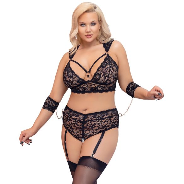 Cottelli Bondage Plus Size - pitsialusasu (musta) - 4XL