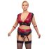 Cottelli Bondage Plus Size - pitsinen rintaliivisetti (punainen)