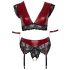 Cottelli Bondage Plus Size - pitsinen rintaliivisetti (punainen)