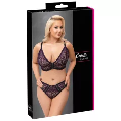   Cottelli Plus Size - läpikuultava kuvioitu rintaliivisetti (liila)