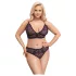 Cottelli Plus Size - läpikuultava kuvioitu rintaliivisetti (liila)