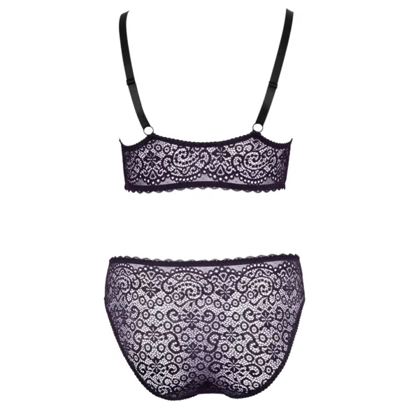 Cottelli Plus Size - läpikuultava kuvioitu rintaliivisetti (liila)