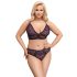 Cottelli Plus Size - läpikuultava kuviollinen rintaliivisetti (liila) - 2XL
