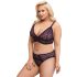 Cottelli Plus Size - läpikuultava kuviollinen rintaliivisetti (liila) - 2XL