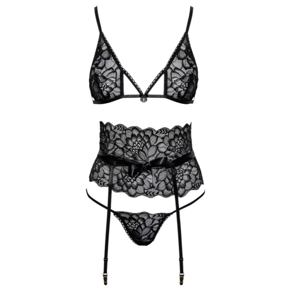 Kissable - suukoteltava vyötopallinen rintaliivisetti (musta) - L/XL
