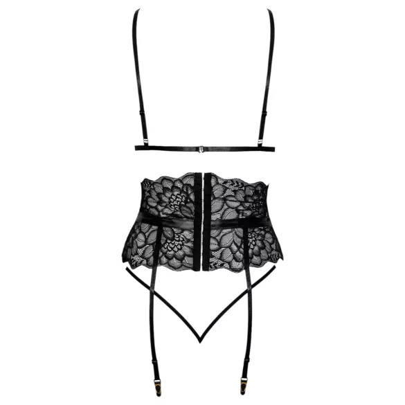 Kissable - suukoteltava vyötopallinen rintaliivisetti (musta) - L/XL