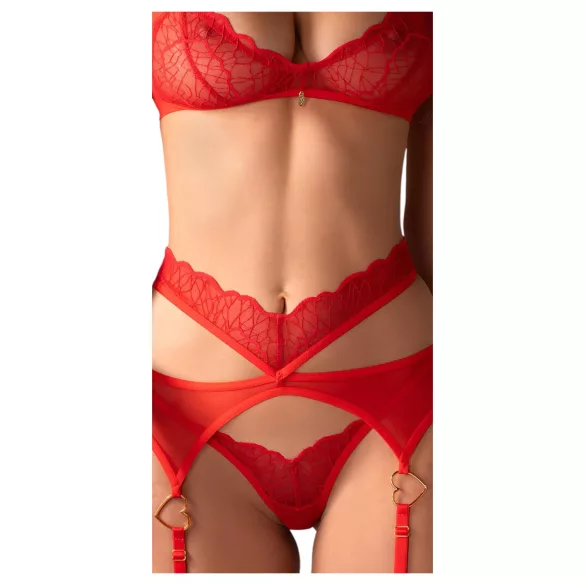 Obsessive Cupid Desir - pitsialusasu setti - punainen