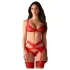 Obsessive Cupid Desir - pitsialusasu setti - punainen - L/XL