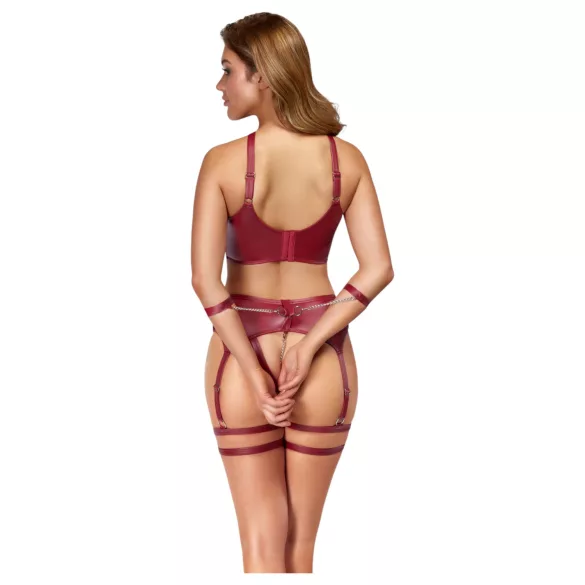 Cottelli Bondage - ristiolka rintaliivisetti - punainen - M