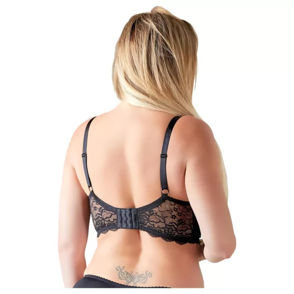 Cottelli Plus Size - rintaliivit avoin, olkaimilla ja renkailla - musta - 95E
