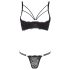 Cottelli - Mustat remmirintaliivit ja stringit - 80B/M