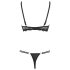 Cottelli - Mustat remmirintaliivit ja stringit - 80C/M