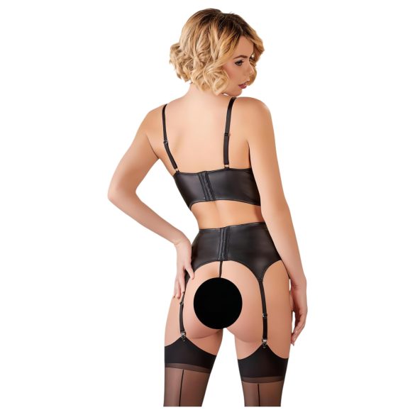 Abierta Fina - alusasusetti pitsillä ja strasseilla - musta - 85C/L