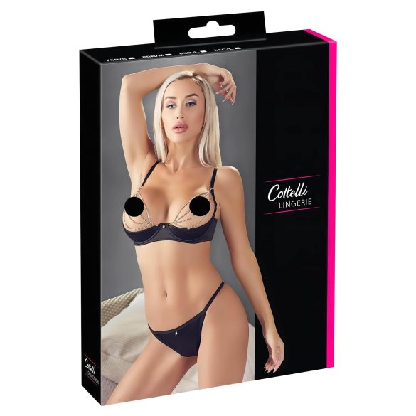Cottelli - Strassi-ketjubraletti satiini (musta) - 85C/L