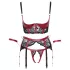 Cottelli Bondage - matt pitsinen rintaliivisetti - punainen - XL