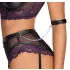 Cottelli Bondage - rintaliivisetti ja käsikahleet - musta/violetti - M