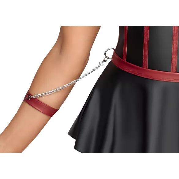 Cottelli Bondage - kiiltävä setti ja käsikahleet (musta) - 80B/M