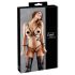 Cottelli Bondage - kiiltävä kehonharnessi bikinit (musta) - XL
