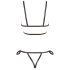 Cottelli Bondage - kiiltävä kehonharnessi bikinit (musta) - XL