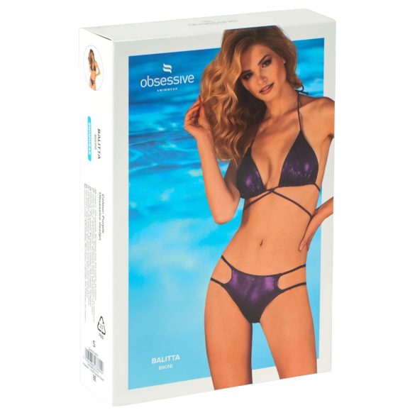 Obsessive Balitta - kiiltävä kaulahihna bikini (violetti)