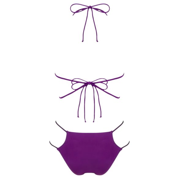 Obsessive Balitta - kiiltävä, kaulapannallinen bikini (violetti) - L