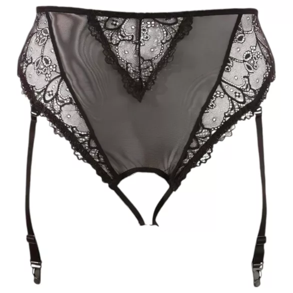 Cottelli Plus Size - pitsihousut sukkanauhalla (musta)