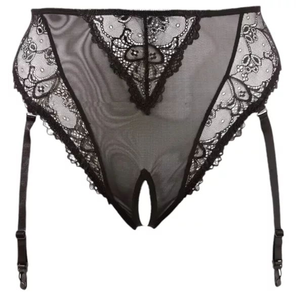 Cottelli Plus Size - pitsihousut sukkanauhalla (musta)
