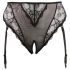 Cottelli Plus Size - pitsinen sukkanauhavyö alushousut (musta) - XXL