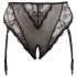 Cottelli Plus Size - pitsinen sukkanauhavyö alushousut (musta) - XXL