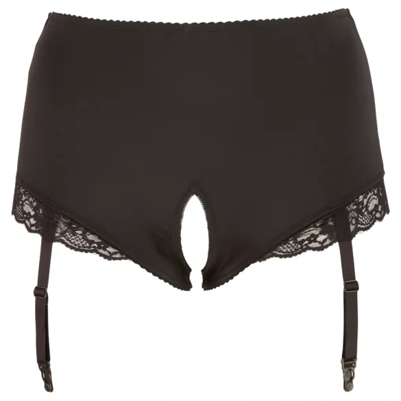 Cottelli Plus Size - sukkanauhavyömuotoiset avobikinit (musta)