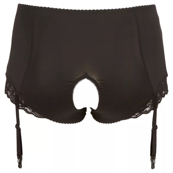 Cottelli Plus Size - sukkanauhavyömuotoiset avobikinit (musta)