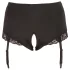 Cottelli Plus Size - sukkanauhavyömuotoiset avobikinit (musta) - 4XL