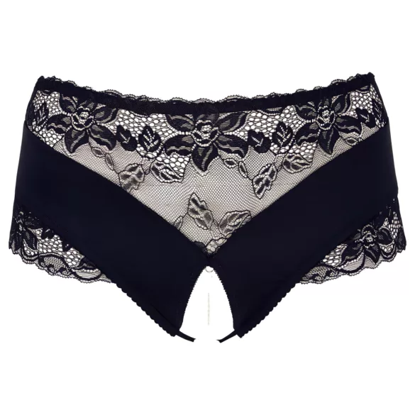 Cottelli Plus Size - avoimet stringit pitsi helmikoriste musta - XL