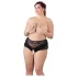 Cottelli Plus Size - avoimet stringit pitsi helmikoriste musta - 4XL