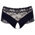 Cottelli Plus Size - Pitsinen helmikoristeltu avoalushousu (musta) - 4XL