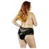 Cottelli Plus Size - Pitsinen helmikoristeltu avoalushousu (musta) - 4XL