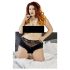 Cottelli Plus Size - Pitsinen helmikoristeltu avoalushousu (musta) - 4XL