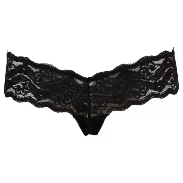 Cottelli - stringit helmikoristeella - pitsi - musta - L