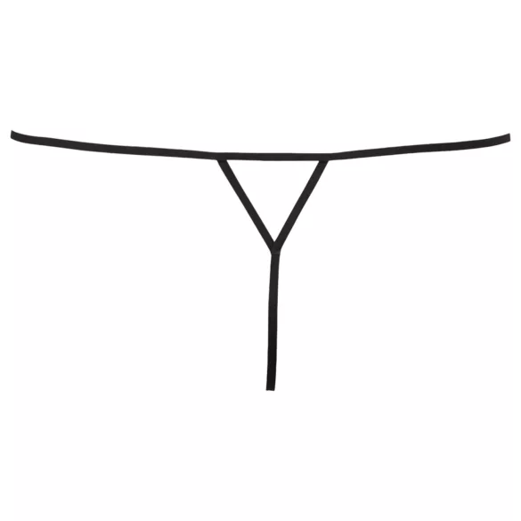 Cottelli - Naisten stringit strasseilla - avoin haaroista - musta