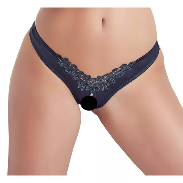 Cottelli - avoimet naisten stringit helmi koristelu musta - XL