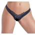 Cottelli - avoimet naisten stringit helmi koristelu musta - XL