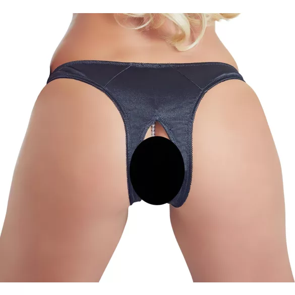 Cottelli - avoimet naisten stringit helmi koristelu musta - XL