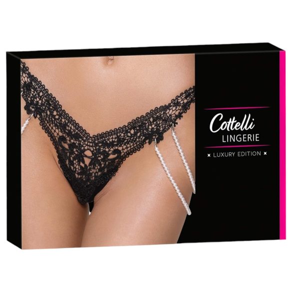 Cottelli - ylelliset kirjotut helmikorut (musta) - M/L
