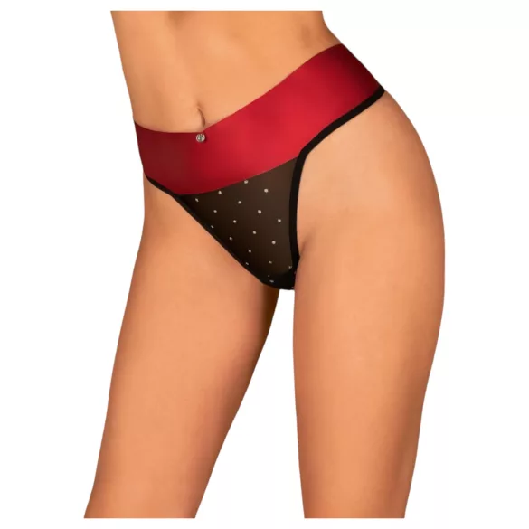 Obsessive Tienesy - stringit - rusettikoriste - punainen - L/XL