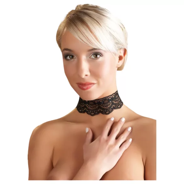 Cottelli - tekonahkainen pitsikaulapanta, BDSM-asu asuste
