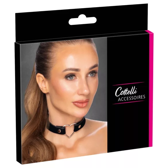 Cottelli - kaulapanta sydänkoristeella - musta
